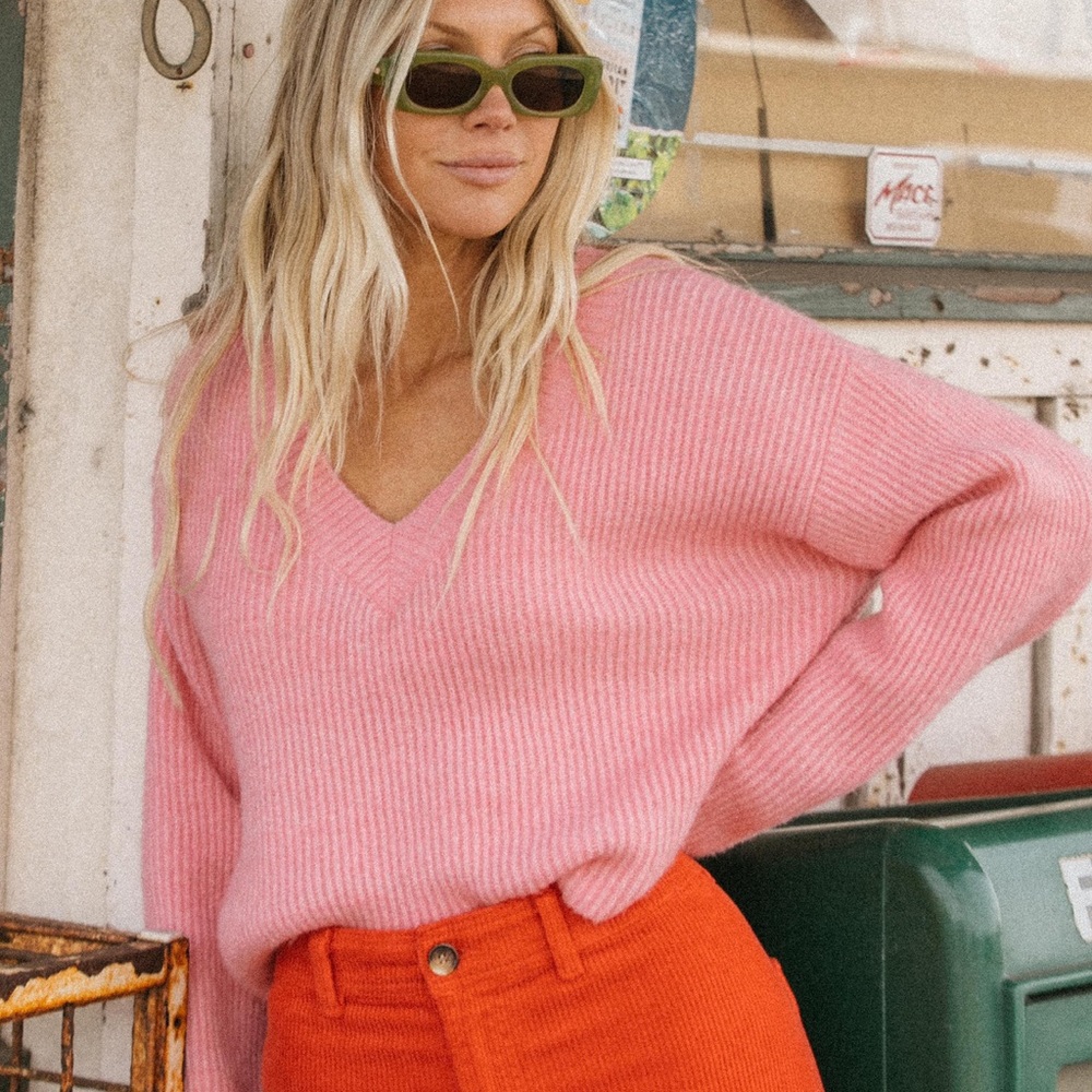 Billabong Pink Cropped Sweater